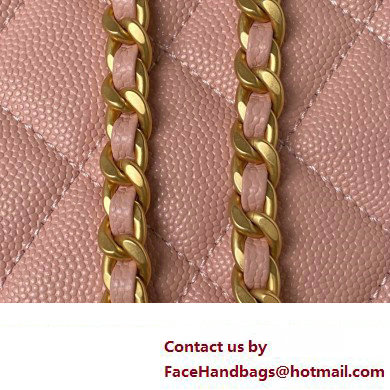 Chanel Grained Calfskin  &  Gold-Tone Metal Chain Flap Bag AS4431 Pink 2023